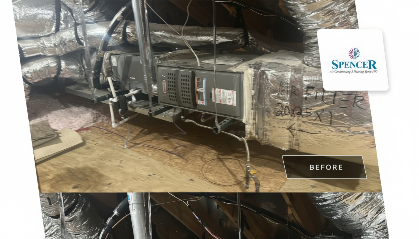 Attic Air Handler Replacement before